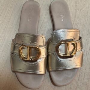 Christian Dior gold sandals